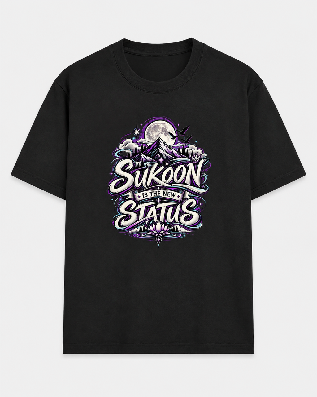 Sukoon Is The New Status = Graphic Unisex T-Shirt | Black Sukoon Streetwear Tee