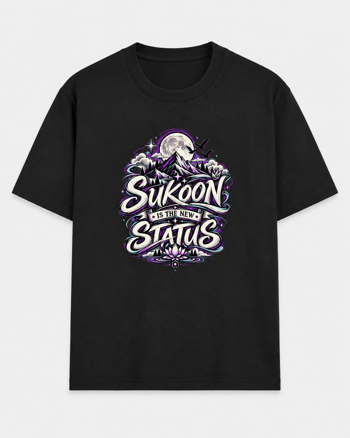 Sukoon Is The New Status = Graphic Unisex T-Shirt | Black Sukoon Streetwear Tee