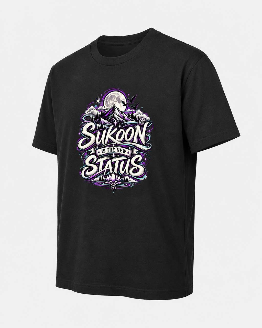 Sukoon Is The New Status = Graphic Unisex T-Shirt | Black Sukoon Streetwear Tee