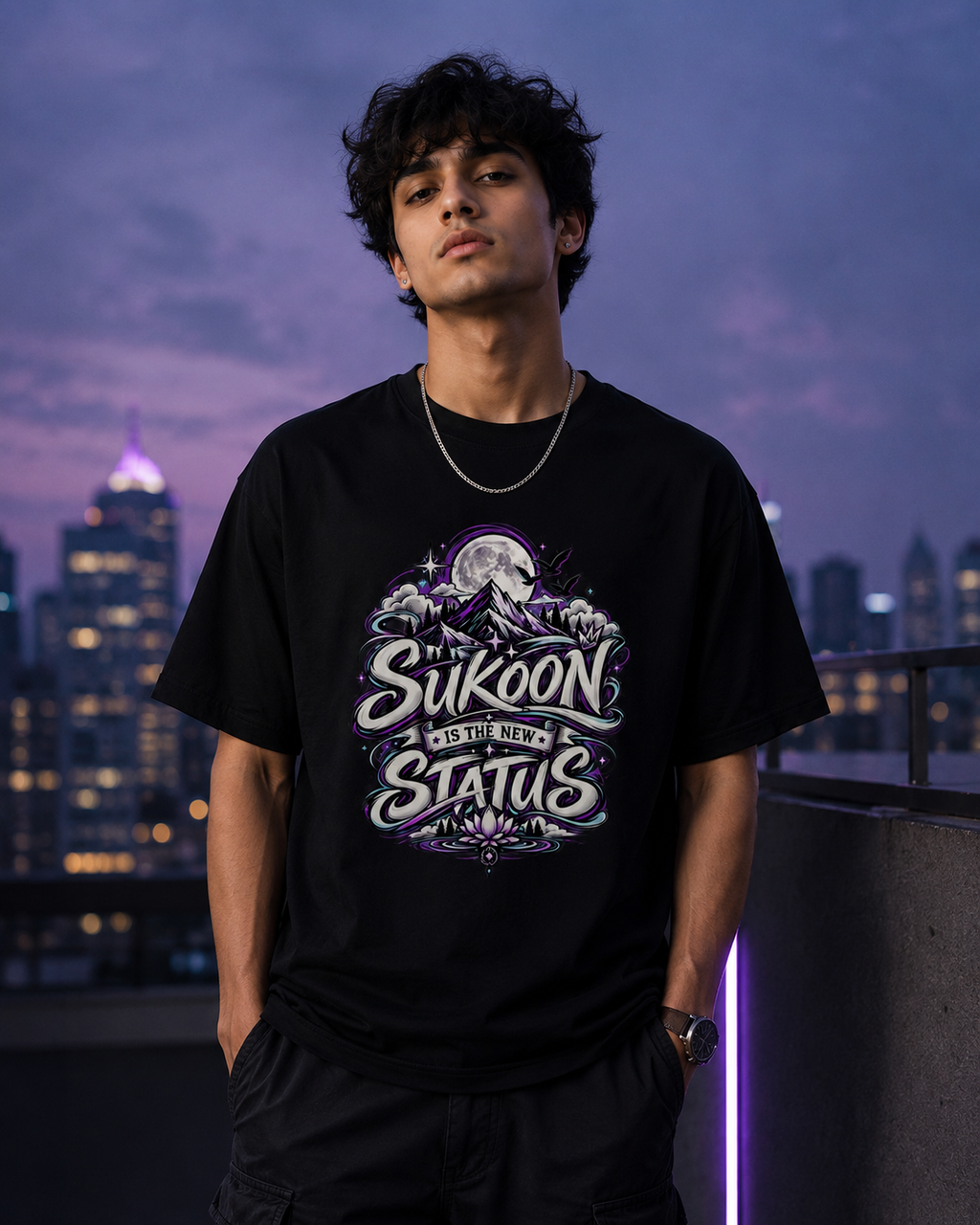 Sukoon Is The New Status = Graphic Unisex T-Shirt | Black Sukoon Streetwear Tee