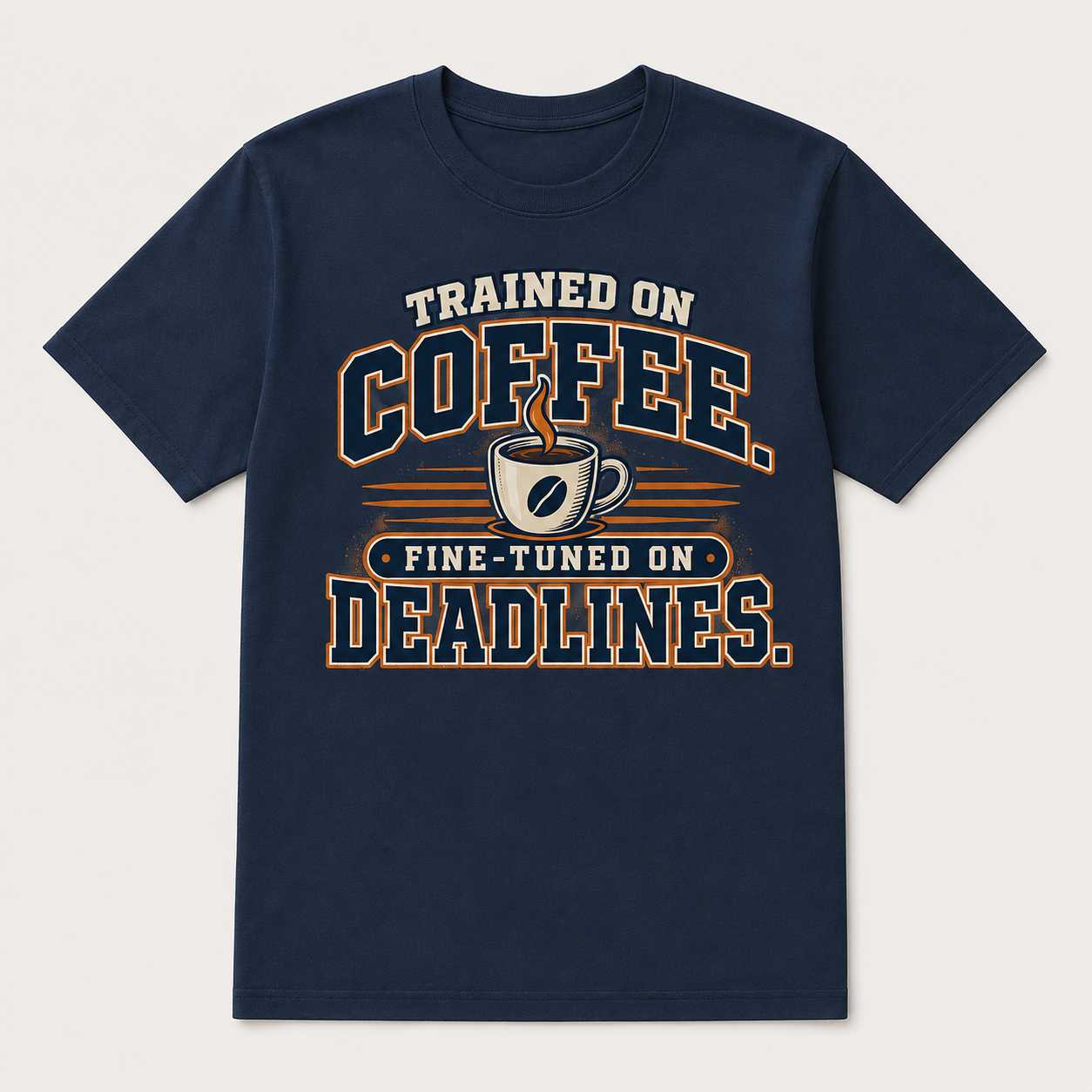 Trained on Coffee, Fine-Tuned on Deadlines – AI Engineer Graphic T-Shirt